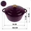 EMALIOWANY GARNEK ŻELIWNY 24cm 4L HAGE EGGPLANT